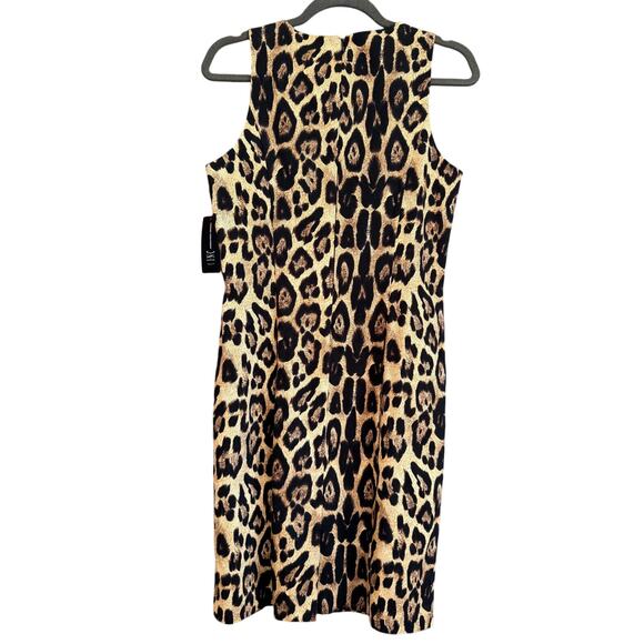 International Concepts NWT Leopard Print Beaded Neckline Lined Sleeveless Sz 10 - Picture 3 of 8